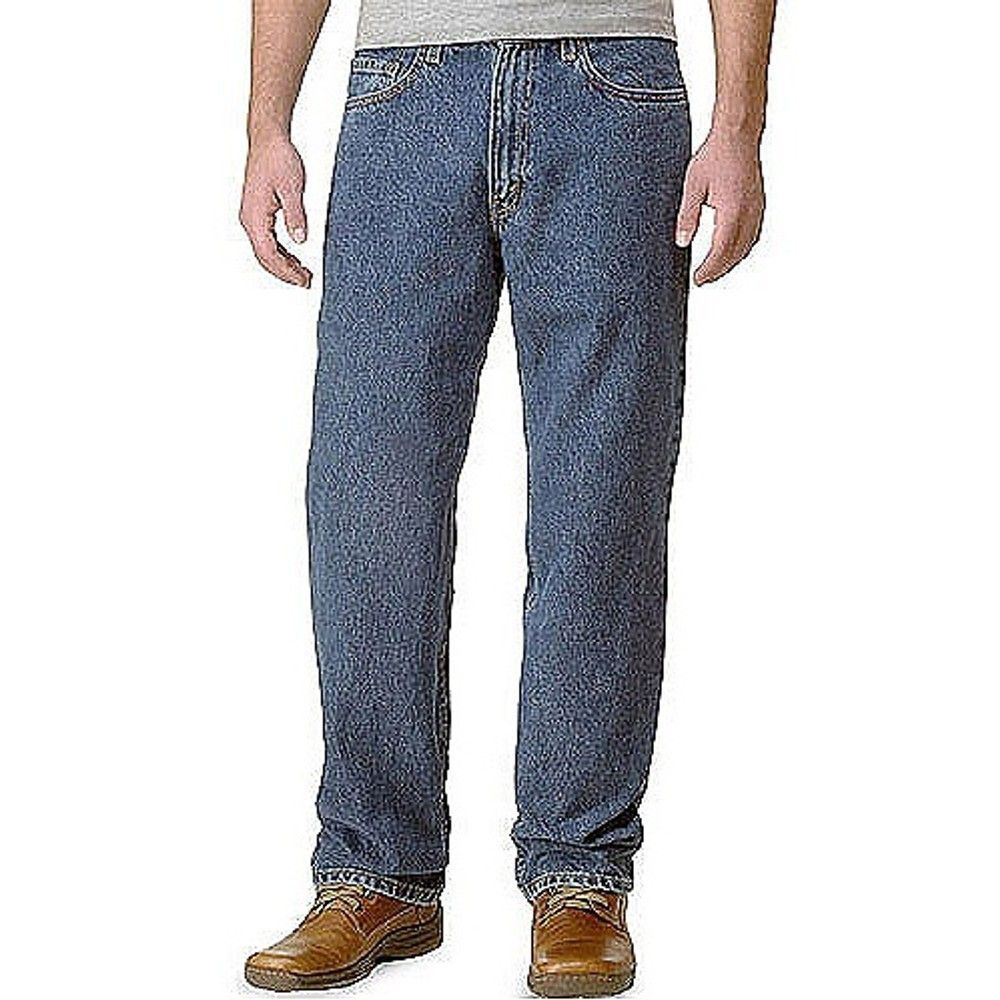 Levi Strauss Signature Relaxed Fit Jeans Men's 38x34 Blue Light Wash Cotton